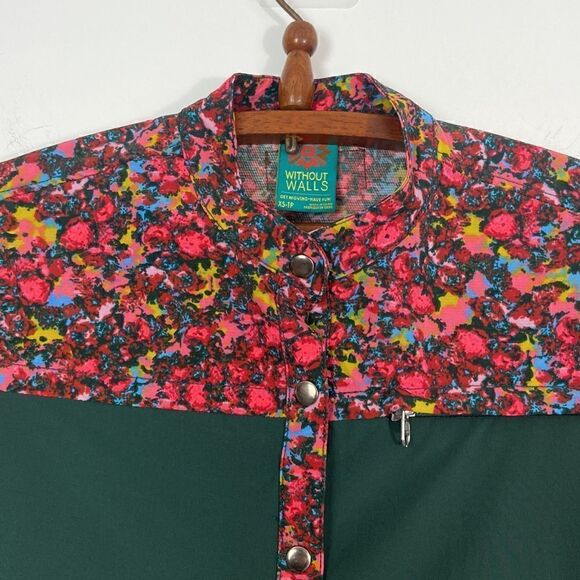 Without Walls Green Floral Button Up Jacket Size XS - Picture 2 of 8